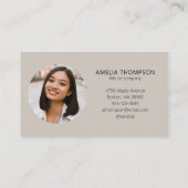Aangepaste Professionele Zakelijke Logo Foto Taupe Visitekaartje (Achterkant)