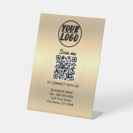 Aangepaste professionele zakelijke Logo QR code go Reclamebord Met Voetstuk