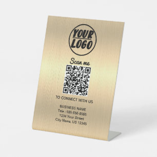 Aangepaste professionele zakelijke Logo QR code go Reclamebord Met Voetstuk