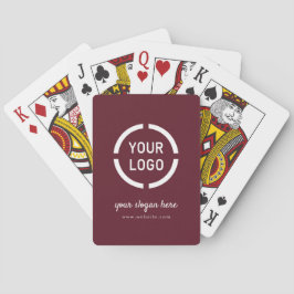 Aangepaste promotie van het merk Burgundy-logo Pokerkaarten