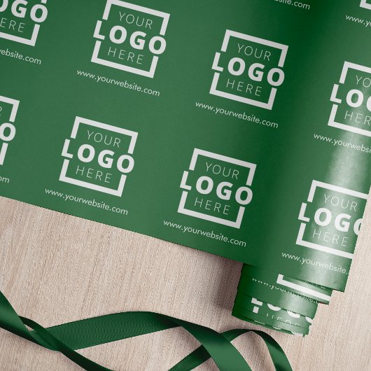 Aangepaste promotie voor bedrijven met Logo Groen Cadeaupapier