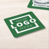 Aangepaste promotie voor bedrijven met Logo Groen Kartonnen Onderzetters (Schuin)