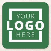 Aangepaste promotie voor bedrijven met Logo Groen Kartonnen Onderzetters (Voorkant)