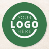 Aangepaste promotie voor bedrijven met Logo Groen Ronde Kartonnen Onderzetter (Voorkant)