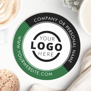 Aangepaste promotie voor bedrijven met Logo Groen Ronde Kartonnen Onderzetter