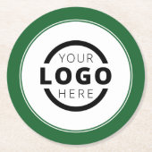 Aangepaste promotie voor bedrijven met Logo Groen Ronde Kartonnen Onderzetter (Voorkant)