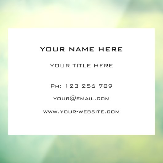 Aangepaste promotionele bedrijf raamfolie sjabloon raamsticker (Vel 3)