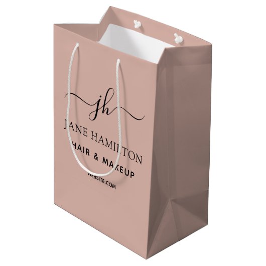 Aangepaste promotionele bedrijfsnaam medium cadeauzakje (Achterkant Gekanteld)