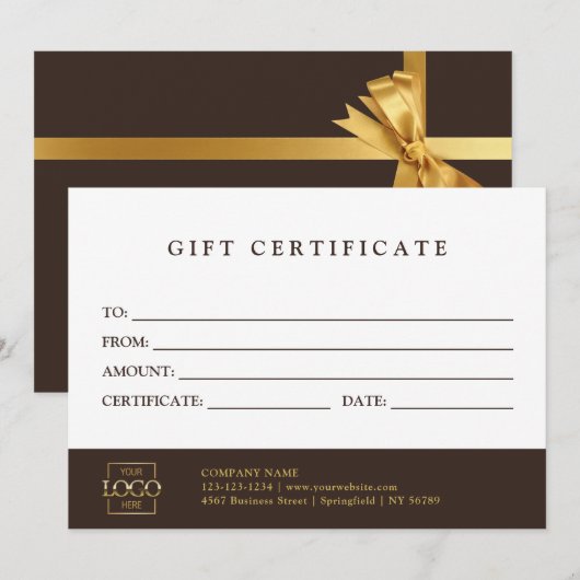 Aangepaste promotionele cadeaubon template (Voorkant / Achterkant)
