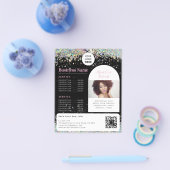 Aangepaste promotionele estheticus Holo Glitter Zw Flyer (Enkel)