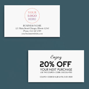 Aangepaste Promotionele Logo – Geen Minimum Bestel Kortingskaartje