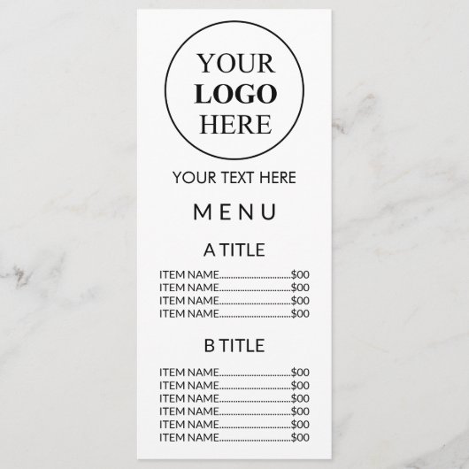 Aangepaste Promotionele Logo – Geen Minimum Bestel Menu (Voorkant)
