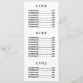 Aangepaste Promotionele Logo – Geen Minimum Bestel Menu (Achterkant)