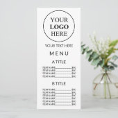 Aangepaste Promotionele Logo – Geen Minimum Bestel Menu (Staand voorkant)