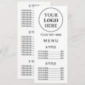 Aangepaste Promotionele Logo – Geen Minimum Bestel Menu (Voorkant / Achterkant)