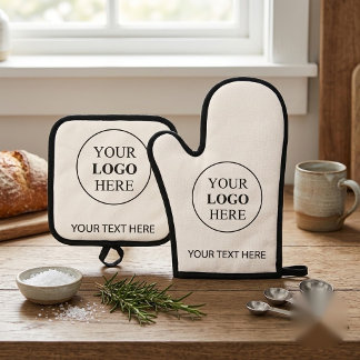 Aangepaste Promotionele Logo – Geen Minimum Bestel Ovenwant & Pannenlap Set
