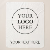 Aangepaste Promotionele Logo – Geen Minimum Bestel Sherpa Deken (Voorkant)