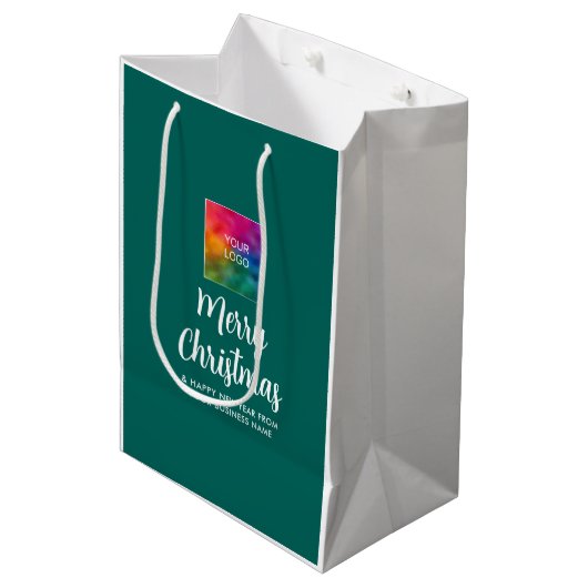 Aangepaste promotionele logo sjabloon Prettig kers Medium Cadeauzakje (Voorkant Gekanteld)