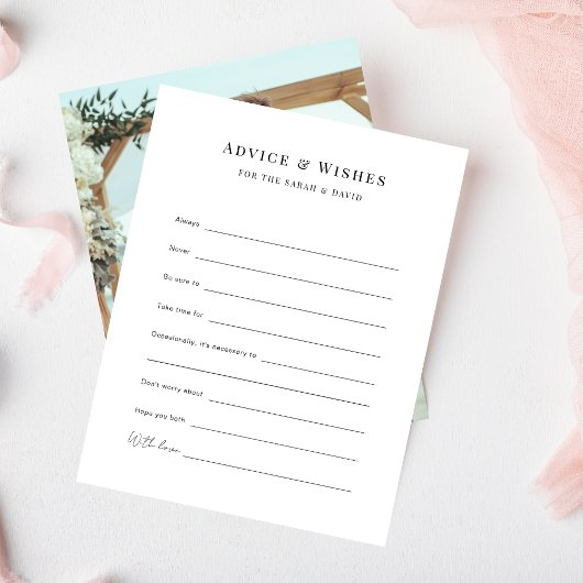 Aangepaste Prompt Foto Huwelijkswensen en Advieskaart