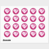 Aangepaste Proost aan 21 Schattige Roze Glitter Ha Ronde Sticker (Vel)