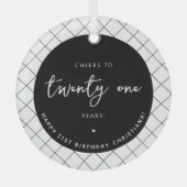 Aangepaste Proost aan Eenentwintig Jaar 21ste Verj Glas Ornament (Voorkant)