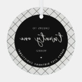 Aangepaste Proost aan Eenentwintig Jaar 21ste Verj Glas Ornament (Achterkant)