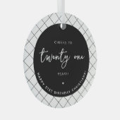 Aangepaste Proost aan Eenentwintig Jaar 21ste Verj Glas Ornament (Voorkant Rechts)