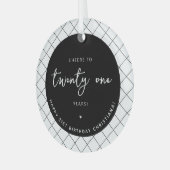 Aangepaste Proost aan Eenentwintig Jaar 21ste Verj Glas Ornament (Voorkant links)