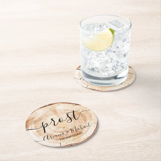 Aangepaste prost Duitse bruiloft Ronde Kartonnen Onderzetter (Insitu)