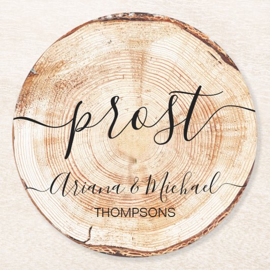 Aangepaste prost Duitse bruiloft Ronde Kartonnen Onderzetter (Voorkant)