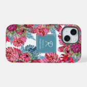 Aangepaste Protea Zomer Tuin iPhone 15 Case (Achterkant horizontaal)