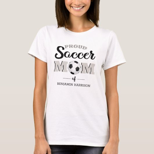 Aangepaste proud-Voetbal mam T-Shirt (Voorkant)