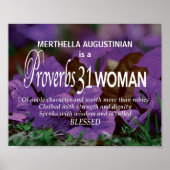 Aangepaste PROVERBS 31 Inspirerend Christelijk VRO Poster (Voorkant)