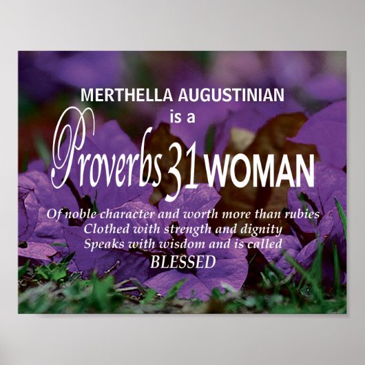 Aangepaste PROVERBS 31 Inspirerend Christelijk VRO Poster (Voorkant)