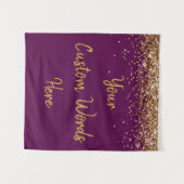 Aangepaste pruim- en gouden verjaardagsfeest Fotoh Wandkleed (Voorkant (horizontaal))