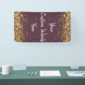 Aangepaste pruim paars gouden verjaardagsfeest fot spandoek (Beurs)