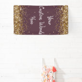 Aangepaste pruim paars gouden verjaardagsfeest fot spandoek (Insitu)