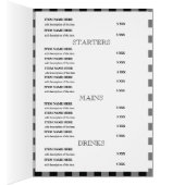 Aangepaste Pset Restaurant Menu Card (Binnen (Rechts))
