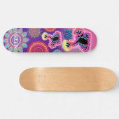 Aangepaste psychedelische kikker van boho mandala  persoonlijk skateboard (Horizontaal)