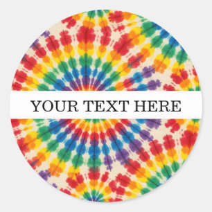 Aangepaste psychedelische tie-dye   Groovy retro s Ronde Sticker