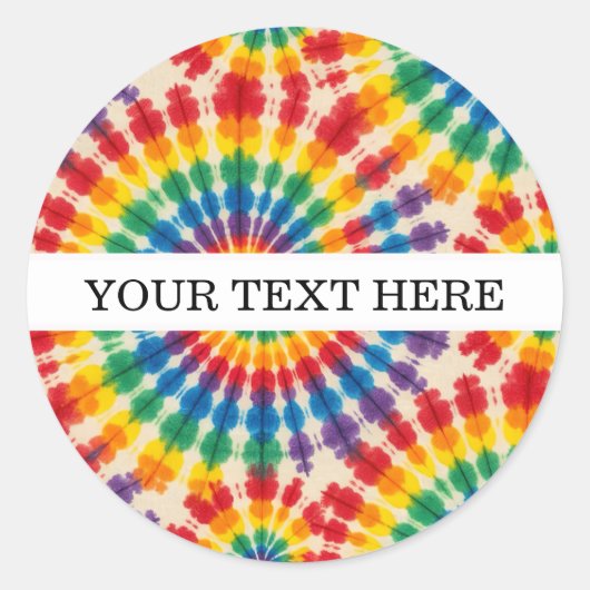 Aangepaste psychedelische tie-dye | Groovy retro s Ronde Sticker (Voorkant)