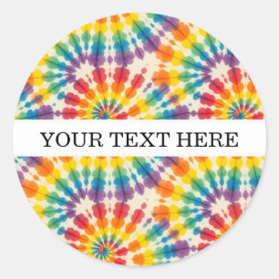 Aangepaste psychedelische tie-dye   Groovy retro s Ronde Sticker