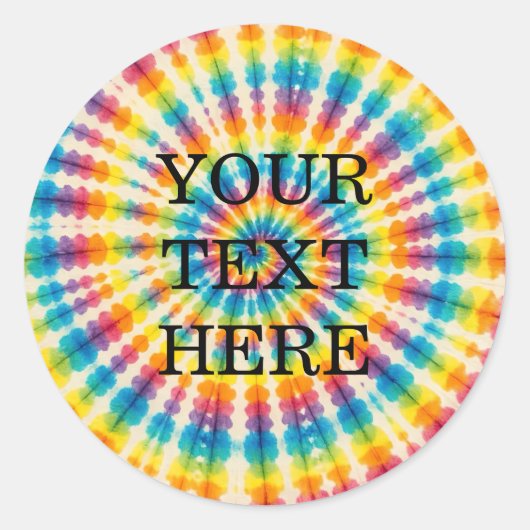Aangepaste psychedelische tie-dye | Groovy retro s Ronde Sticker (Voorkant)