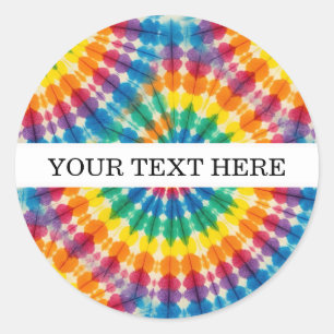 Aangepaste psychedelische tie-dye   Groovy retro s Ronde Sticker