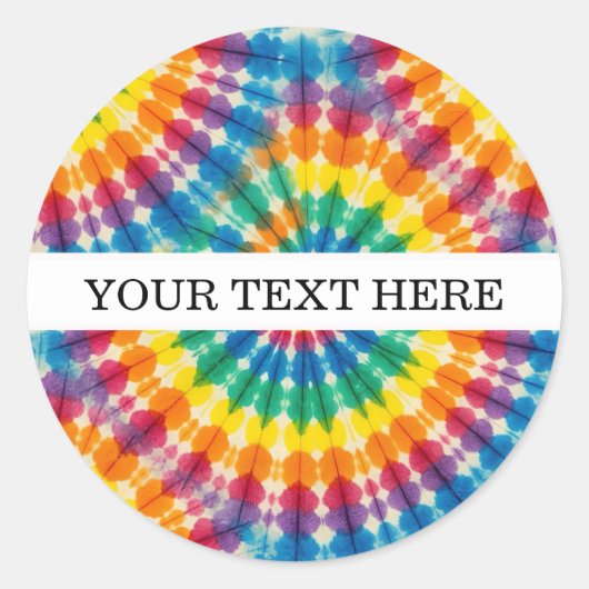 Aangepaste psychedelische tie-dye | Groovy retro s Ronde Sticker (Voorkant)