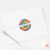 Aangepaste psychedelische tie-dye | Groovy retro s Ronde Sticker (Envelop)
