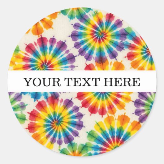 Aangepaste psychedelische tie-dye | Groovy retro s Ronde Sticker (Voorkant)