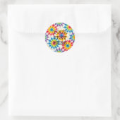 Aangepaste psychedelische tie-dye | Groovy retrost Ronde Sticker (Tas)