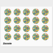 Aangepaste psychedelische tie-dye | Groovy retrost Ronde Sticker (Vel)