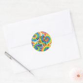 Aangepaste psychedelische tie-dye | Groovy retrost Ronde Sticker (Envelop)